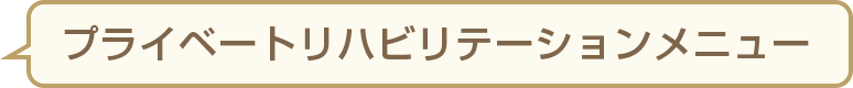 プライベートリハビリテーションメニュー
